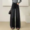 Jeans de Cintura Alta de Pierna Ancha con Pedrería, Nuevo Estilo Primavera 2026, Pantalones Rectos Ajustados, Elegantes Pantalones Largos Casuales