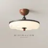 Lámpara de Techo Plegada Color Nogal Lámpara de Dormitorio Estilo Medieval Wabi-Sabi Personalidad Nórdica Gama Alta Protección Ocular Lámpara de Estudio