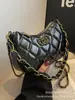 Bolsas Outono e Inverno 2024 Nova Moda Bolsas Femininas Corrente Acolchoada Crossbody Bolsa Sela Textura Versátil Bolsa de Ombro Bolsa Feminina