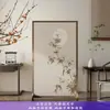 Nova Tela de Tecido Divisória Minimalista Moderna Estilo Chinês para Hall de Entrada, Tela de Madeira para Decoração de Sala de Estar, Tela Decorativa Móvel