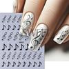 Pegatinas Transfronterizas para Uñas New Nail Art ins Símbolo Musical Gótico Letra Inglesa 3D Adhesivas para Uñas Venta al por Mayor