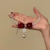 Diário de Menina Laço Doce Floco de Neve com Diamante Brilhante Colar de Natal Personalizado Criativo Corrente para Clavícula