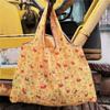 Bolsa de Compras Plegable para Supermercado Tela Floral Portátil Poliéster Bolsa de Almacenamiento Portátil Gran Capacidad Rectangular Engrosada Venta al por Mayor