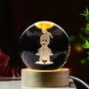Venta al por mayor transfronteriza Bola de Cristal de Dibujos Animados Luminosa Grabada en 3D Luz de Noche Decoración de Escritorio Regalo Creativo Regalo de Cumpleaños para Mujeres