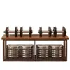 Prateleira de Armazenamento para Mesa Suporte para Copos Artefato de Armazenamento de Copos Gaveta Estilo Mesa de Jantar Bancada Lateral Lanches Camadas Múltiplas Saquinhos de Chá Xícaras de Chá