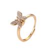 Anillo giratorio de mariposa con microincrustaciones de circonitas, estilo europeo y americano, para mujer, sencillo, de moda, para celebridades de Internet.