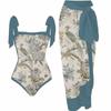 Biquíni Conjoined Conservador Europeu e Americano 2024 Cobertura de Barriga Slim Moda Praia Quente Piscina Bikini Conjoined Retrô Francês