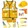 Conjunto de Fantasia Infantil com 15 Peças para Pequenos Engenheiros, Mecânicos e Construtores, Macacões e Coletes para o Halloween