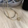 Collar apilado de piedra natural azul fresca, diseño de nicho de lujo ligero, cadena de clavícula sencilla y combinable de alta gama, accesorios para mujer