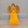 Estátua de Anjo Iluminada de Natal para Novo Produto Transfronteiriço Enfeite Luminoso de Resina de Anjo de Natal