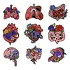 Broche Insígnia de Órgão Médico Personalizado Decoração de Coração Acessório para Mochila Ensinando Arte Pequeno Presente para Estudantes de Medicina