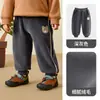 Pantalones infantiles JQ Jingqi, nueva colección de otoño, forrados de felpa, pantalones casuales de pierna cónica, unisex, pantalones largos para bebé y niños