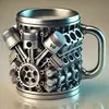 Taza Creativa de Artesanía de Resina, Taza Estéreo Personalizada, Taza de Motor V8 Transfronterizo, Taza de Motor V6