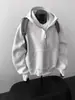Sudadera Desestructurada Gris Pesada de Exportación Transfronteriza para Hombre Otoño Sudadera con Capucha Retro Americana de Gama Alta Chaqueta con Empalmes