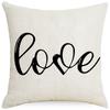 Fronha de travesseiro para o Dia dos Namorados transfronteiriça LOVE LOVE coração estampa de linho estilo nórdico capa de almofada decorativa para quarto de casa