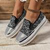 Comércio Exterior Transfronteiriço Outono e Primavera 2024 Tamanho Grande Sapatos Casuais Mocassins Femininos Sola Grossa Planos Strass Moda Sapatos Femininos
