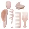 Venta Caliente Transfronteriza Peine para el Cabello Traje de Regalo Peine para el Cabello Sin Nudos de Paja de Trigo Peine de Dientes Anchos Cepillo para Champú Masajeador de Cabeza