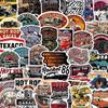 50 peças americano modificado retro clássico carro material adesivos decorativos livro de mão skate copo de água telefone capa adesivos