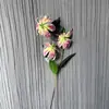Flor Artificial 3 Cabeças Lírio Chama Arranjo de Cena de Casamento Adereços de Fotografia com Flores Artificiais Fabricante Atacado