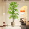 Nantian Bambú Estilo Lujo Ligero Árbol Artificial Decoración Interior Sala de Estar Adornos de Pie Paisajismo Planta Verde Biónica Flor de Seda en Maceta Otros