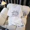 Camiseta de manga corta Lightning Warehouse para mujer, verano 2026, ropa interior, comercio exterior, estampado de dibujos animados de Ins, camiseta blanca holgada, top para mujer
