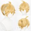 [Shengnai] Tono espejo con la fórmula del hermano Len V estilo casero peluca de cosplay pelo que se agita top