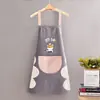 Avental Novo Estilo para Cozinha Doméstica Impermeável e à Prova de Óleo Roupa de Trabalho de Verão Feminina Fina Avental de Cozinha Mesmo Estilo que Celebridades da Internet