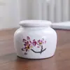 Miniatura Cerámica Pequeño Recipiente para Té Portátil Sellado Tarro de Almacenamiento para Polvo de Incienso y Ungüento, Caja de Empaque Vacía para Té Verde, Universal