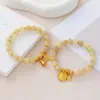 Pulseira de Cristal Dourado para Atrair Riqueza de Novo Estilo, Joia de Pulseira de Alto Padrão Estilo Chinês de Luxo Leve para Atrair Fortuna