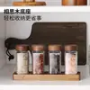 Juego de Frascos para Condimentos de Vidrio Tapa de Madera de Acacia Botella Cuadrada de Vidrio con Base Juego de Botellas Selladas para Pimienta Molida y Especias