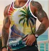 Chaleco Casual de Verano para Hombre Europeo y Americano Transfronterizo Estampado Digital Playa Hawaiana Exterior Transpirable Chaleco para Hombre