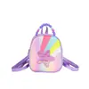 2026 Nova Bolsa Arco-Íris Infantil Bolsa Transversal para Meninas Bolsa de Ombro Pequena Fofa para Viagem Mochila de Bebê de Ombro Único