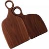 Tabla de Madera de Nogal Mitad y Mitad para Filete y Pan Tabla de Cortar de Madera Maciza con Asa Tabla de Cortar de Cocina Tabla para Pizza y Filete Bandeja