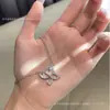 Nuevo Collar Lily Recortado de Harry, Diseño Versátil de Diamante Completo Marquise de Alta Gama, Cadena para Clavícula de Nicho Pendientes de Mariposa