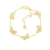 Esperando con ansias Joyería, Alta retención de color, Joyería entrelazada Color Oro Arena, Pulsera de Mariposa con Aliento de Bebé Incrustada de Diamantes a la Moda, Regalo para Novia