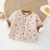 Blusa quente acolchoada de algodão para bebê, casaco de outono e inverno, jaqueta grossa de algodão para meninos e meninas, jaqueta acolchoada de base para inverno