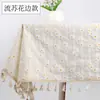 Tela Fresca y Sencilla de Algodón y Lino con Pequeño Patrón Floral de Margarita, Mantel Estilo Japonés, Mantel Rectangular Estilo Campo Francés con Flores de Seda