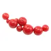 Directo de fábrica cadena de bolas suéter color sólido rojo con cuentas cuentas hechas a mano cuentas sueltas venta al por mayor