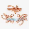 L45 Accesorios para joyería DIY cobre puro chapado en oro plateado recubierto de oro estilo europeo y americano Ojo del Diablo colgante multicolor
