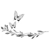 Estilo Popular Transfronteiriço Personalizado Europeu e Americano Meia Manga Esboço Flor Rosa Flor Grande Lisa Flor Preto e Branco Adesivo de Tatuagem