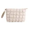 Bolsa de Cosméticos Plegada de Color Sólido Cloud Fresh 2024 Costura Portátil Casual La Más Fácil de Combinar Bolso de Mano para Mujer