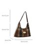 Bolso de Mujer de Gran Capacidad Color Block 2023 Nuevo Otoño/Invierno Moda Vintage Bolso de Hombro Sencillo Versátil Bolsa de Almacenamiento a Cuadros