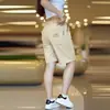 Pantalones Cortos Deportivos de Trabajo Unisex Versátiles Elásticos de Secado Rápido de Seda de Hielo Verano Ultraligeros Casuales Tipo Jogger Acortados para Hombre