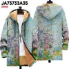 Chaqueta de Nuevo Estilo con Elementos de Patrón Multicolor, Cárdigan con Capucha y Cremallera B52, Abrigo de Algodón Polar Espeso para Invierno con Forro Amarillo