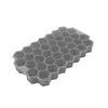 Bandeja de Hielo de Silicona Amazon Grado Alimenticio Fácil de Desmoldar Molde de Cubitos de Hielo Tipo Panal de 37 Cavidades con Tapa, Amarillo