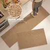 Tapete de Piso de Cozinha Antiderrapante à Prova de Óleo Impermeável Limpável Sem Lavagem Resistente à Sujeira Doméstica Capacho de Entrada Tapete Longo Imitação de Juta