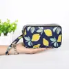 Bolso de Mano para Mujer Lienzo Artístico Billetera Larga de Tres Capas Bolso de Mano para Mujer Gran Capacidad Portallaves Monedero Casual Bolso para Teléfono Móvil