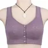 Ropa interior nueva de verano ligera y transpirable con botones al frente sujetador inalámbrico con soporte lateral para el busto