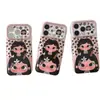 Corrente de Menina com Estampa de Leopardo Aplicável à Capa de Celular Apple 18pm iphone17 Outono/Inverno16 Silicone15 Merade14 Externa