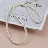 Contas Soltas de Vidro Imitando Pérola de Cristal Branco Australiano 4mm-10mm com Furo Redondo para Acessórios de Pulseira e Colar DIY